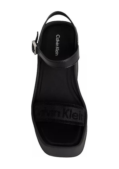 Calvin Klein Kadın Wedge Bantlı Deri Sandalet-14756 Siyah