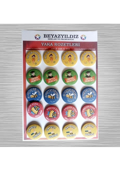 Öğrenci Motivasyon Rozetleri 20 Li Paket N11.574 Çok Renkli