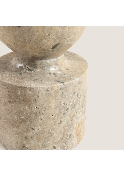 Silver Travertine Aura Küçük Mumluk Natural
