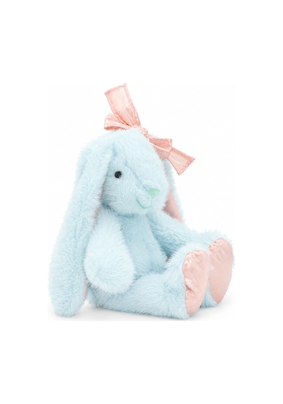 Pembe Fiyonklu Mavi Peluş Tavşan 35 Cm Çok Renkli