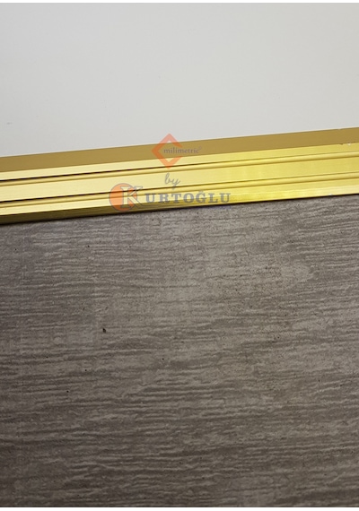 Kot Farkı Profili 3,5Cm En - Eşik Profili - Seviye Farkı - Parke 90 Cm-Parlak Sarı Eloksal