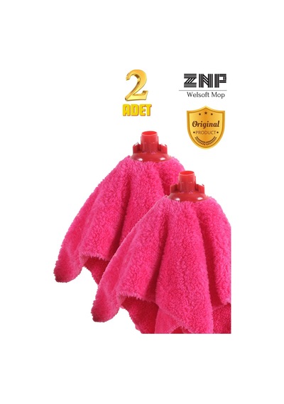 Welsoft Balerin Mop Yedek Başlıklı 2 Adet Pembe Mop, Papas 45x60
