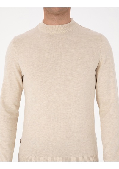 Pierre Cardin Erkek Krem Melanj Kazak /triko 50315456-vr159 Krem Melanj