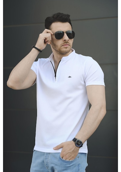 Roderick Hakim Yaka Petek Kumaş Yarım Fermuarlı Erkek Tshirt