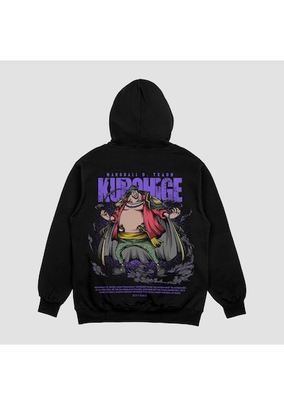 Unisex Siyah Teach Baskılı Hoodie Oversize Kapşonlu Sweatshirt Siyah