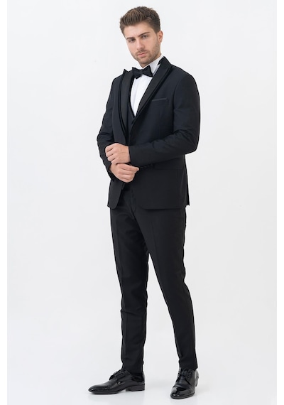 White Stone Guadalajara D114 Slim Fit Damatlık Takım Elbise Siyah - 60 Siyah