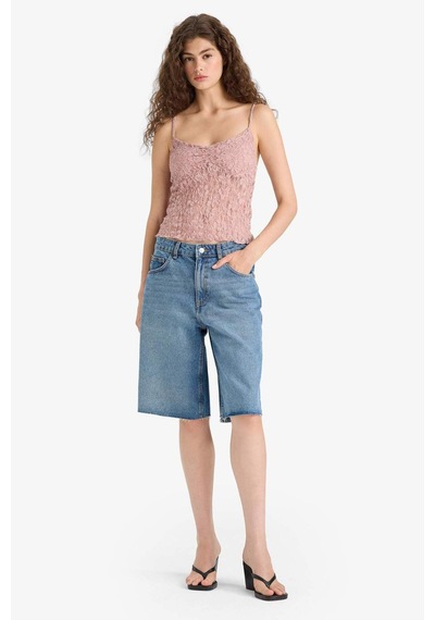 Defacto Slim Fit Dar Kesim V Yaka Dantel Askılı Atlet F6005ax25hsbr86 Pembe