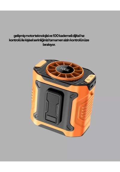 Home Turbo Mini Taşınabilir Fan 100 Kademeli Dijital Hız Kontrolü Ve Type-c Şarj