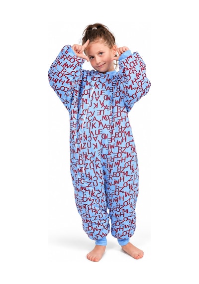 Babyhola 2.5 Tog Yorgan Gerektirmeyen Kalın Elyaf Dolgulu Çocuk Uyku Tulumu Pamuk Astarlı Unisex 6020 Saks
