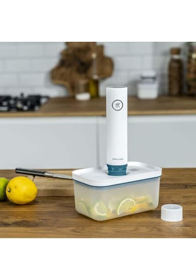 Fresh & Save Vakumlu Saklama Kabı, M, Plastik, Yari Şeffaf-akdeniz Mavisi Diğer