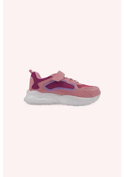 Panço Kız Çocuk Cırt Cırtlı Pembe Spor Ayakkabı 2412GK10004