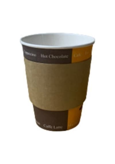 Karton Bardak Bileziği Sleeve - Kraft - 8-12 Oz - 100'lü Paket 8 X 14 Cm