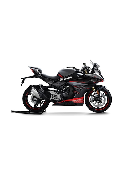 Cf Moto 450sr Pull & Bear Orta Şase Tasarım Motosiklet Sticker Etiket Modeli Beyaz