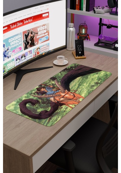 Mononoke Hime Anime V4 - 70x30 Xl Gaming Kauçuk Kaymaz Taban Mouse Pad Fare Altlığı