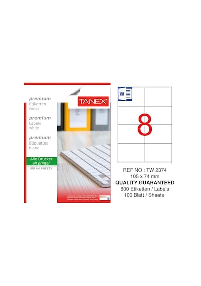 Tanex Tw-2374 105MMx74.25MM Etiket