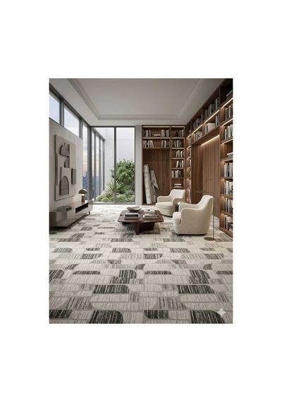 Nesrin Modern İskandinav Tarzı Geometrik Geçişli Kaymaz Jel Taban Halı Antrasit Gri