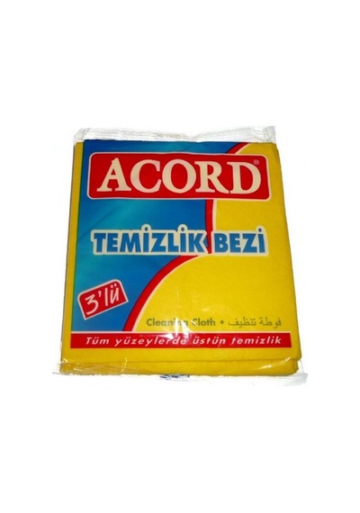 Acord Sarı Temizlik Cam Bezi - 35 x 38 CM - 3'lü Paket