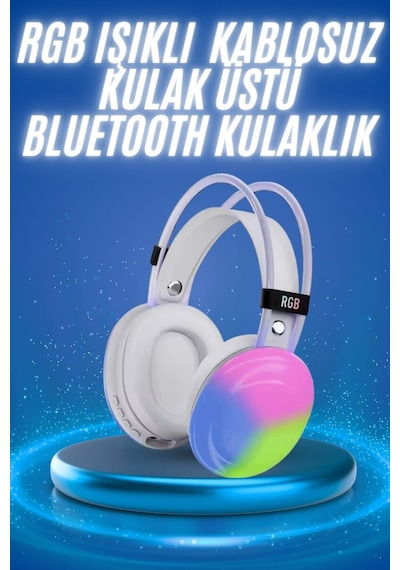 Rgb Işıklı Yüksek Ses Kaliteli Kablosuz Kulak Üstü Bluetooth Kulaklık Mh-hs3618-4223