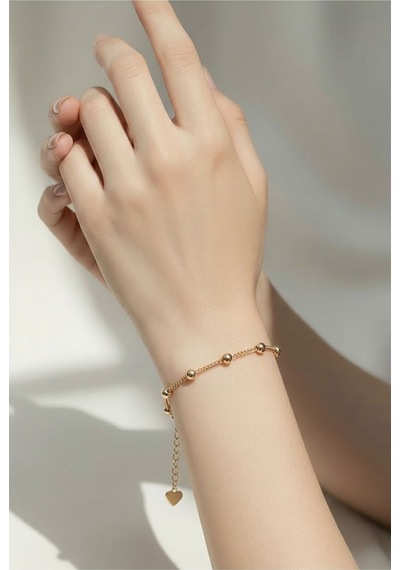 Xupıng Jewelry Gold İnci Detaylı Zincir Bileklik Altın Altın