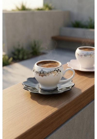 Melora 6 Kişilik Porselen Kahve Fincanı Takımı - 90 Ml Renkli