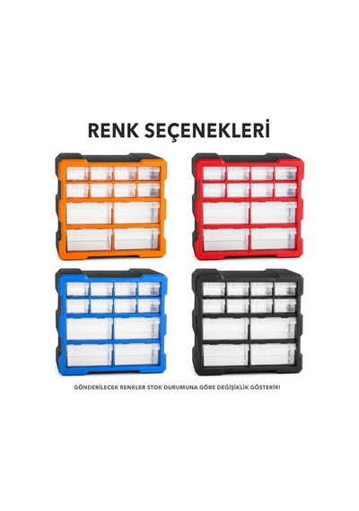 12 Çekmeceli Dikey Organizer Kutu, Vida Dübel Somun Civata Hırdavat Düzenleyici, Şeffaf Çekmeceli Küçük Parça Genel