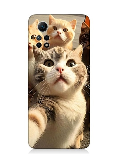 Xiaomi Redmi Note 12 Pro 4g Uyumlu Selfie Kediler Desenli Silikon Kılıf