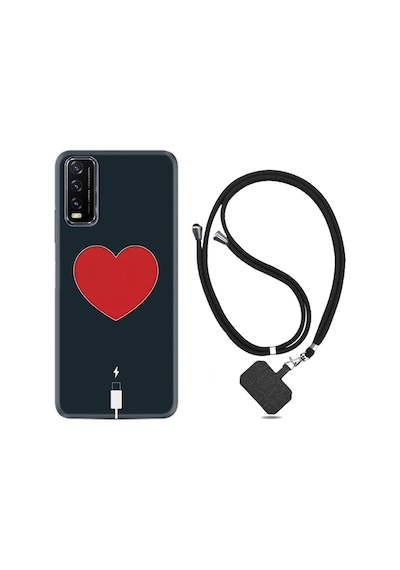 Vivo Y11S Kılıf Boyun Askılı Charge Heart 1422