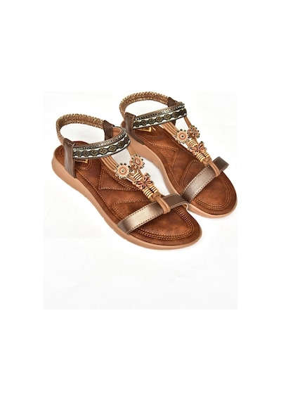 Fox Shoes S258015209 Bakır Alçak Tabanlı Kadın Sandalet Bakır