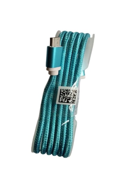 Micro Usb Örgülü Hızlı Şarj Ve Veri Kablosu - Kırılmaya Dayanıklı 1.2 Metre Turkuvaz