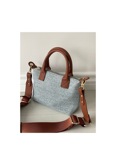 Nura Collection Gri-taba Hasır Kadın Mini Mektup Model El Ve Omuz Çantası Gri - 851608308 Gri