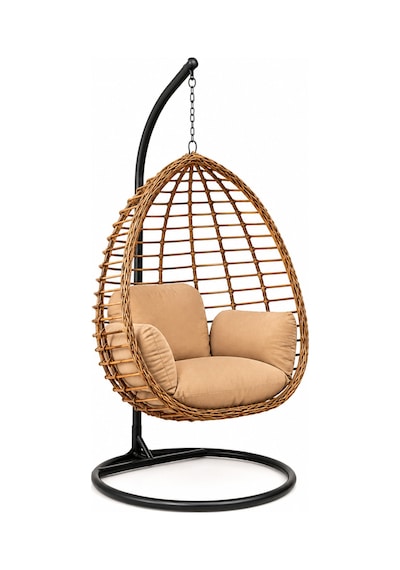 Sadece Minder Tek Kişilik Armut Fındık Salıncak Minderi Bej Rengi Yıkanabilir Silinebilir Outdoor Bahçe Balkon Minderi Bej