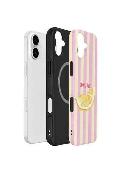 Apple iPhone Uyumlu 17 Vorian Çift Katmanlı Magsafe Kılıf Summer Vibes Lemon