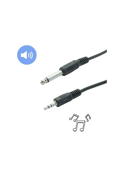 3.5 Mm Stereo 6.5 Mm Mono Çevirici Aux Ses Kablosu