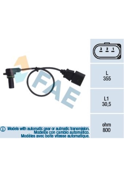FAE 79062 ŞANZIMAN HIZ SENSÖRÜ VW GOLFIV BORA 4 İLERİ OTOM