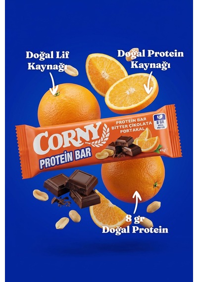 Corny Protein Bar Bitter Çikolata Portakallı 45gr X 12 Adet