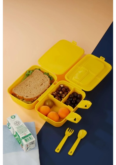 4 Bölmeli Beslenme Kutusu - Yemek Saklama Kabı - Beslenme Çantası Seyahat Piknik Çantası Tweety