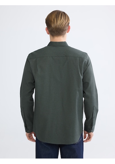 Lcwaıkıkı Classic Haki Regular Fit Desenli Erkek Gömlek