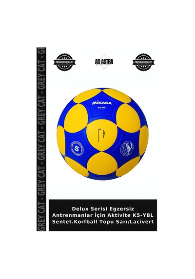 Delux Serisi Egzersiz Antrenmanlar İçin Aktivite K5-ybl Sentet.korfball Topu Sarı/lacivert