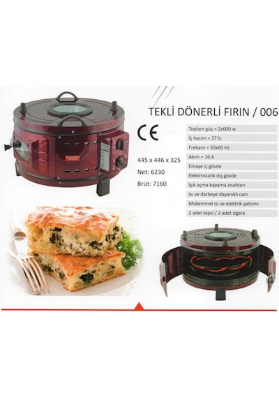 Uğur Döner Tepsili Davul Fırın U005-4 Termostatlı Üsten-Önden Cam