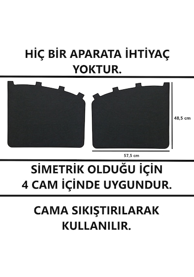 Oto Güneşlik Perde Yan Cam Güneş Önleyici 1 Adet Siyah Keçe