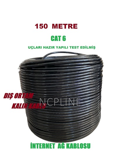 150 Metre Profesyonel Dış Ortam İnternet Kablosu 150m Çift Katmanlı, Hava Şartlarına Dayanıklı