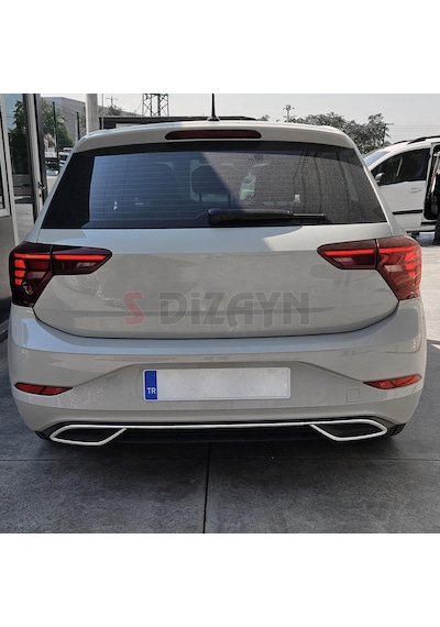 S-dizayn Vw Polo 6 Hb Makyajlı Krom Egzoz Çıkışı Difüzör 3 Prç. 2021 Üzeri