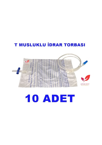 T Musluklu İdrar Torbası 2000 Ml Steril Pakette (10 Adet)