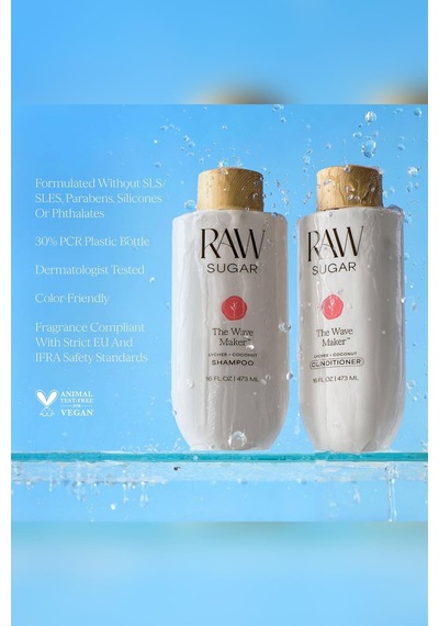 Raw Sugar The Wave Maker Lychee + Coconut Dalgalı Saç Şampuanı 473ml