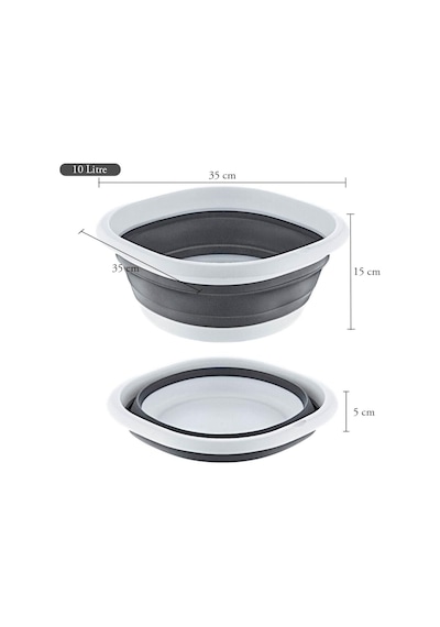 Katlanır Badya Akordiyon Silikon Leğen Badya Set 10-5-2,7 Litre