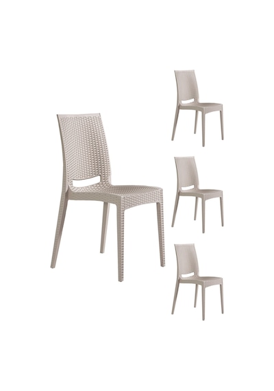 4 Adet Rattan Cappucino Sandalye / Balkon-bahçe-teras Diğer