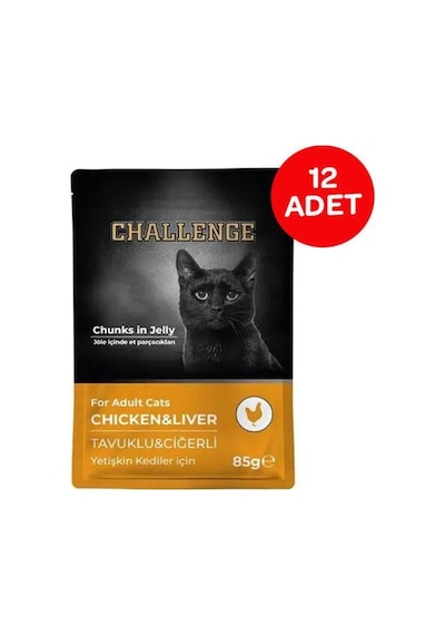Tavuklu Ciğerli Pouch Yaş Kedi Maması 85 Gr X 12 Adet