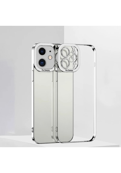 Ally Fashion Series Apple iPhone Uyumlu - 12 6.1inç Kılıf Renkli Kenar Lazer Çerçeveli Silikon Kılıf- 5775 Mavi