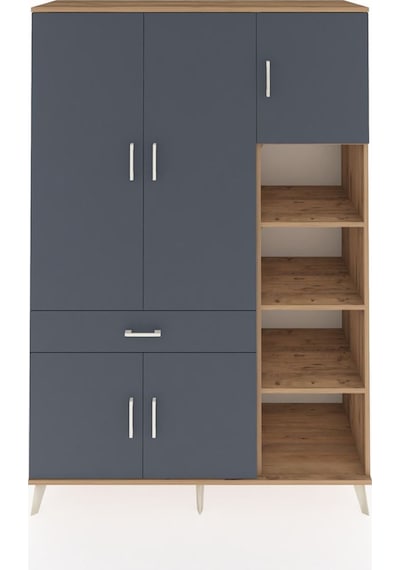 Hyperion Dolap 10 Raflı Tek Çekmeceli 5 Kapaklı 132x44x195 Çam-antrasit/antrasit Antrasıt/antrasıt Hyperion Dolap 10 Raflı Tek Çekmeceli 5 Kapaklı 132x44x195 Çam-antrasit/antrasit Antrasıt/antrasıt