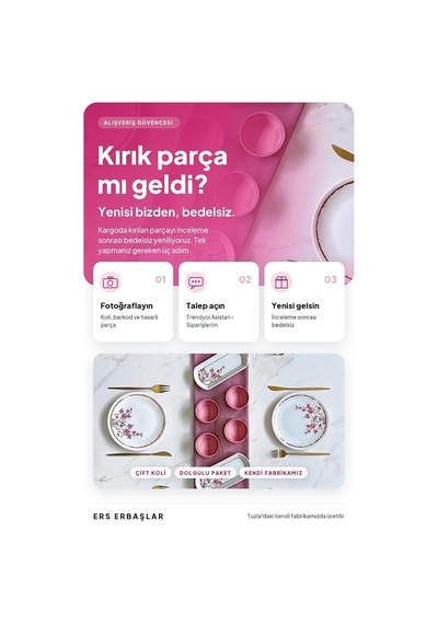 Lüx Seramik Sakura Çiçeği 14 Parça 6 Kişilik Kahvaltı Takımı Seti Diğer